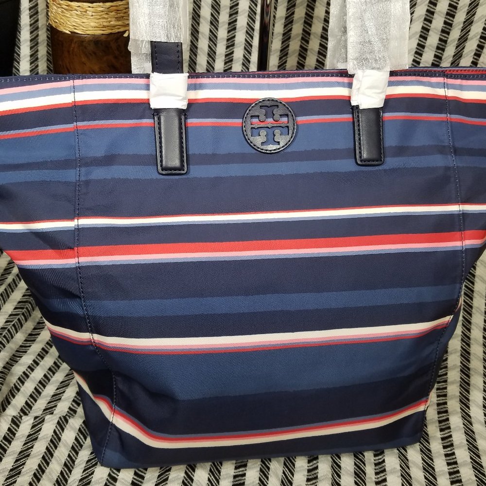 Ella Tory Burch Nylon Printed Tote Canyon stripe - Picture 11 of 16